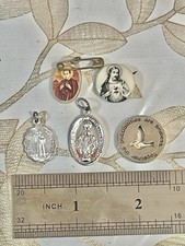 VTG Lot Of 5 Religious Christian’s Medals Pendant Catholic saints #1 picture
