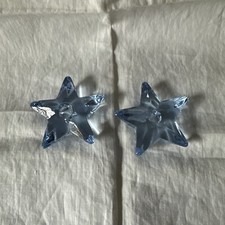 Cambridge Glass Blue Pair Star Candleholder Small picture