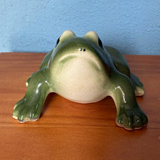 VTG Mid-Century Glazed Ceramic Frog Figurine picture