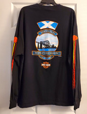 Vintage Harley Davidson Edinburgh Scotland Long Sleeve Shirt Black XXL Flames picture