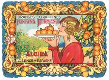 ORIGINAL VINTAGE ORANGE CRATE LABEL SPANISH C1930S SPAIN ART NOUVEAU VALENCIA picture