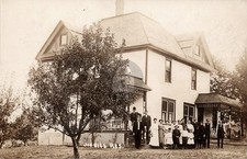 c1900s Columbus Wisconsin Joe Biel Residence Family RPPC Photo Postcard COPY picture