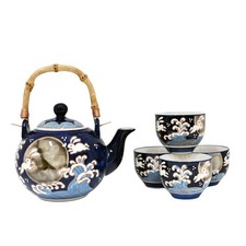 Urban Tokyo Japanese Folklore Moon Rabbit Wave Design Porcelain Tea picture