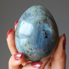 Labradorite Egg Rainbow Peacock Glowing Silver Gemstone Crystal picture