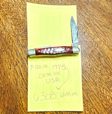 Case XX 6308 Whittler 3-Blade Pocketknife Brown Bone Handle SS USA 1975 picture