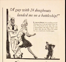 1942 Sanka Coffee Cafein Free Sailor Cartoon Duffy's Tavern Vintage Print Ad picture