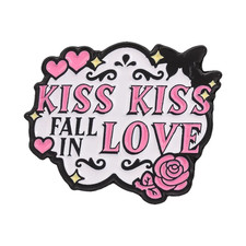 Kiss Kiss Fall in Love Badge Enamel Pin Campus Love Manga Rose Quotes Badge picture