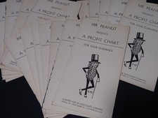 Vintage Planters Peanuts Profit Chart Pamphlet Lot Of 17 picture
