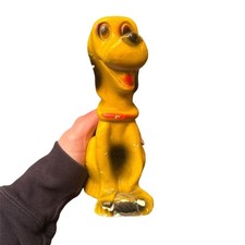 Vintage Disney Pluto Dog Chalkware Figurine Mid-20th Century Yellow Collectible picture