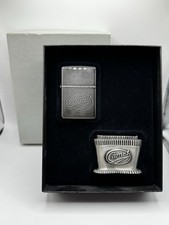 1997 Vintage Camel Zippo Lighter Midnight Chrome Finish Tabletop Set picture
