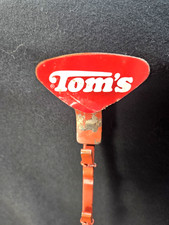 Vintage Tom's Snack Country Store Single Display Red Hanging Chip Clip Rack picture