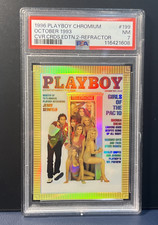 1995 Playboy💎Chromium Card R #199 October 1993⭐Jerry Seinfeld PSA 7🔥Refractor picture