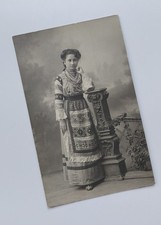 c1910 Ukrainian Woman Folk Costume Vyshyvanka Rovno Volhynia Halperin Photo picture