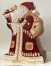 Villeroy & Boch Ginger Fancy Santa Cookie Jar W lid Christmas Discontinued 10” picture