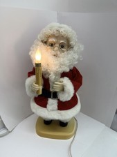 Vintage Santa’s Best Lighted Santa Claus Figure Holding Candle 21” Tested Works picture