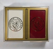 VINTAGE GEMACO Meredith College 1891 Playing Cards 2 Decks w/ Case Lux Seal RARE picture