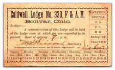 Antique Early 1900s - Free & Accepted Masons Lodge - Bolivar, Ohio Postcard picture