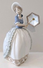 Lladró NAO 471 - Coquette Girl with Parasol Porcelain Figurine SpainMINT W/ Box picture