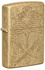 Zippo Armor Mummy Design Tumbled Brass Windproof Pocket Lighter, 28496-104843 picture