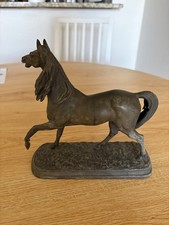 Antique Spelter Horse Statue Prancing Stallion 8