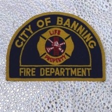 Obsolete City of Banning Fire Department CA Patch Pre-1998 Firefighter picture