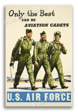 1940s “Only the Best can be Aviation Cadets” Vintage Style WW2 Poster - 16x24 picture