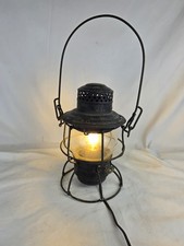 Vintage Electrified Adam's & Westlake Co. Railroad Lantern picture