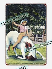 1930-45 Pocahontas making a perfect bow, her tricks. Virginia tin sign picture