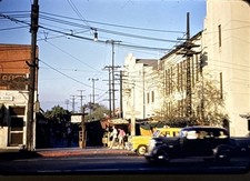 Orig 1954 Slide Olvera Street Los Angeles CA Vintage Cars Kodachrome B1 picture