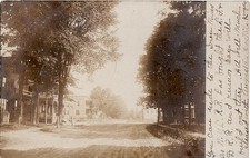 1906 Stratford NY Main Street RPPC Postcard - LF&D Railroad Acquisition Message picture