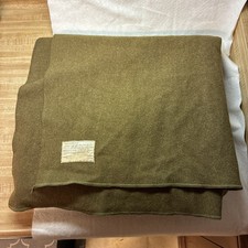 Vintage WWII WW2 Wool Blanket Olive Drab Dated 1942  picture