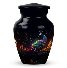 Peacock Urn Memorial Tribute - Personalized Remembrance Urn Keepsake picture