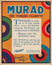 Antique 1910s Murad Turkish Cigarette Original Ad 10x14 Tobacciana Graphic Art picture