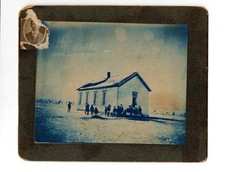 Antique c. 1901 Bolz School TOPEKA Kansas KS Shawnee County CYANOTYPE Photo 6x5” picture