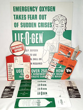 Vintage 1960s Allied Health Lif-O-Gen Emergency Oxygen Pharmacy Store Display picture