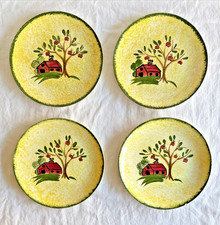 Blue Ridge Southern Pottery Weathervane Dessert Plate(s) VTG Tree Red Barn USA picture