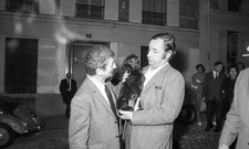 Yves Robert and Philippe Noiret in the street in Paris 1968 Old Photo picture