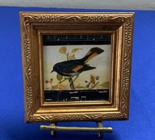 Vintage Antique Victorian Trade Card Ephemera Framed, Bird - Redstart picture