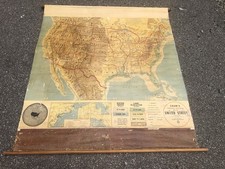 CRAMS Physical Political Map United States Usa Paper Scroll 57 X 50” Vintage picture