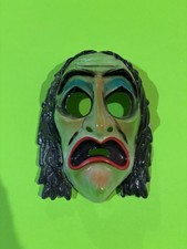 Plastic Mask Halloween Vtg 60s Ben Cooper Witch Hag Classic Green Horror rare picture