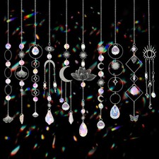 Sun Catchers, 10 Pcs Crystal Suncatcher Prism Hanging Kit with Chain Rainbow ... picture