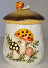 VTG 1983Merry Mushroom Small Canister w/Lid 6.5