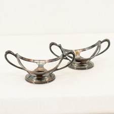 Antique Reed & Barton Hotel Sherman Silver Soldered Sugar Frames Pair picture