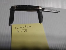 Vintage Western 658 3 Blade Pocket Knife, nice snap. LOOK.. picture