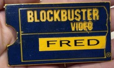 USED Authentic Blockbuster Video Store Name Tag 1990's-2000's Vintage Badge FRED picture