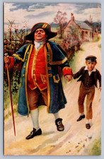 Postcard Charles Dickens Characters Mr. Bumble and Oliver Twist Tuck picture