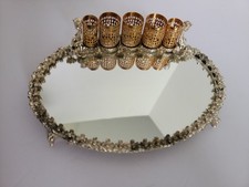 Vtg Matson Stylebuilt Ormolu Lipstick Holder Mirror Tray Cherubs Hollywood Regcy picture
