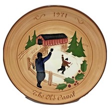 Vintage Glen View Pottery 1971 The Old Canal Stumar Christmas Collector Plate picture