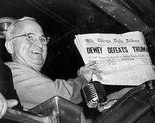 Dewey Defeats Truman Election Holding Newspaper 8 x 10 Photo Photograph Picture picture