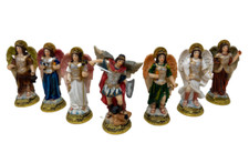 Set 7 Arcángeles 6 inch Resin Figurines Seven Archangels Set 6519 picture